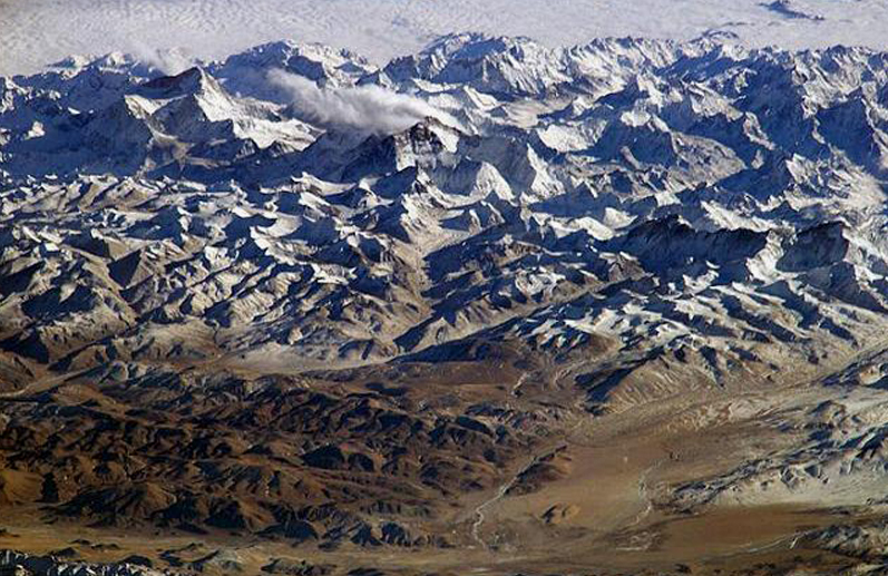 Гималаи фото с самолёта.